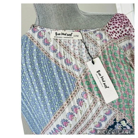 NEW THREE BIRD NEST PAISLEY TAPESTRY FREE FLOW DUSTER KIMONO - Picture 3 of 5